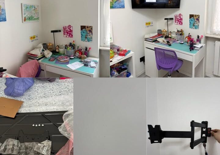 TV a parete in cameretta — installazione curata e...