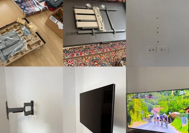 TV da 55” a parete con staffa VOGELS allungabile...