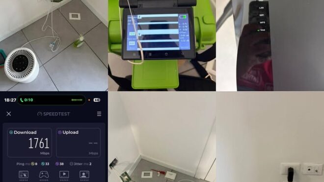 Fibra internet e antenna satellitare spostate su nuova parete...