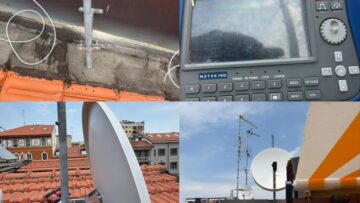 Palo antenne spezzato dal maltempo a Milano — colta...