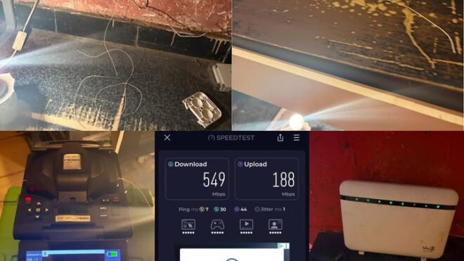 Fibra ottica spezzata in un ristorante a Milano —...